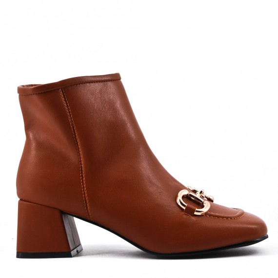 Faux leather ankle boot