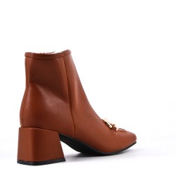 Faux leather ankle boot