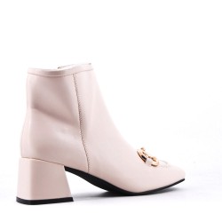 Faux leather ankle boot