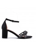 Sandale talon moyen en simili cuir