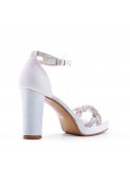 Mix-materials heeled sandal 