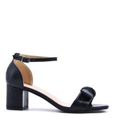 Faux leather heeled sandal