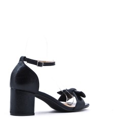 Faux leather heeled sandal