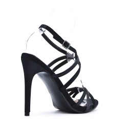 Faux leather heeled sandal