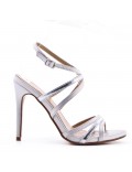 Faux leather heeled sandal