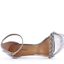 Faux leather heeled sandal