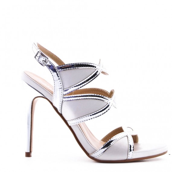 Faux leather heeled sandal