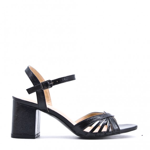 Faux leather heeled sandal