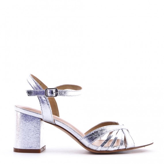 Faux leather heeled sandal