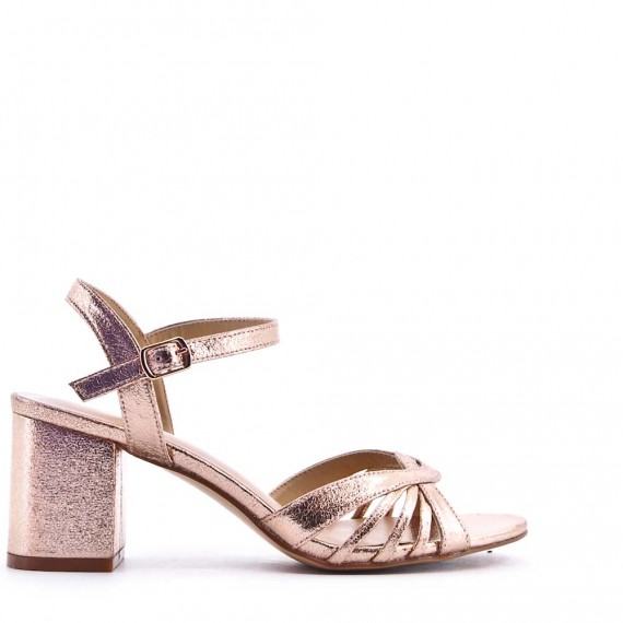 Faux leather heeled sandal