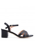 Faux leather heeled sandal