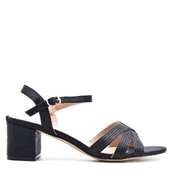 Faux leather heeled sandal