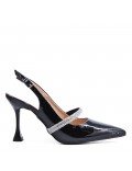 Faux leather heeled sandal