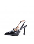 Faux leather heeled sandal