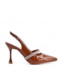 Faux leather heeled sandal