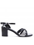 Faux leather heeled sandal