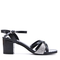 Faux leather heeled sandal