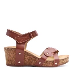 Faux leather heeled sandal