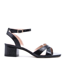 Faux leather heeled sandal