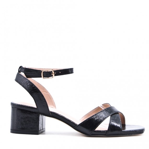 Faux leather heeled sandal