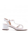 Large Size 38-43 - Heeled faux leather sandal