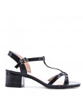 Faux leather heeled sandal