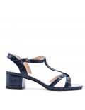 Faux leather heeled sandal