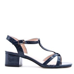 Faux leather heeled sandal