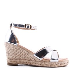 Faux leather heeled sandal