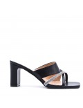 Faux leather heeled sandal