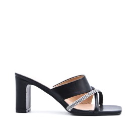 Faux leather heeled sandal