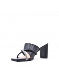 Faux leather heeled sandal