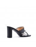 Faux leather heeled sandal