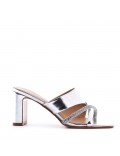 Faux leather heeled sandal