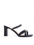 Faux leather heeled sandal