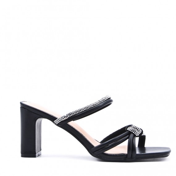 Faux leather heeled sandal