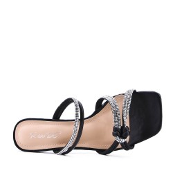 Faux leather heeled sandal