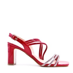 Faux leather heeled sandal