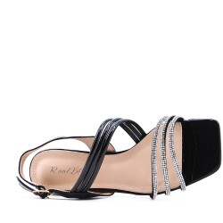 Faux leather heeled sandal