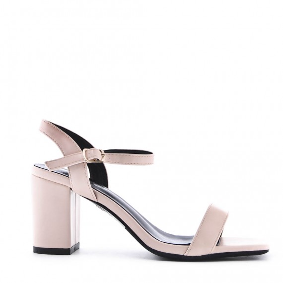 Faux leather heeled sandal