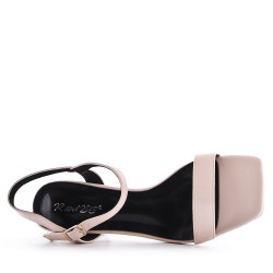 Faux leather heeled sandal