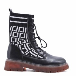 Faux leather ankle boot