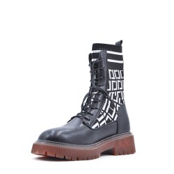 Faux leather ankle boot