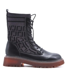 Faux leather ankle boot