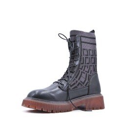 Faux leather ankle boot