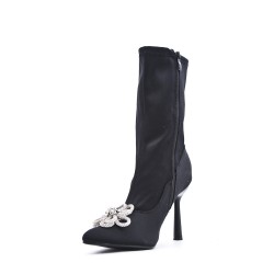 Faux leather ankle boot