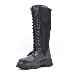 Faux leather ankle boot