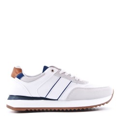 Faux leather sneakers for men