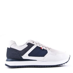 Mix-material sneakers with laces