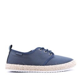 Mix-material sneakers with laces